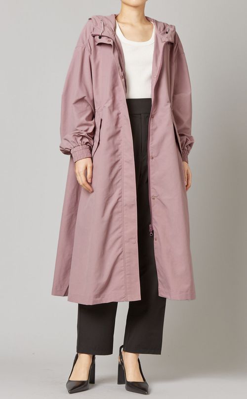 ナイロンフーディロングジャケット