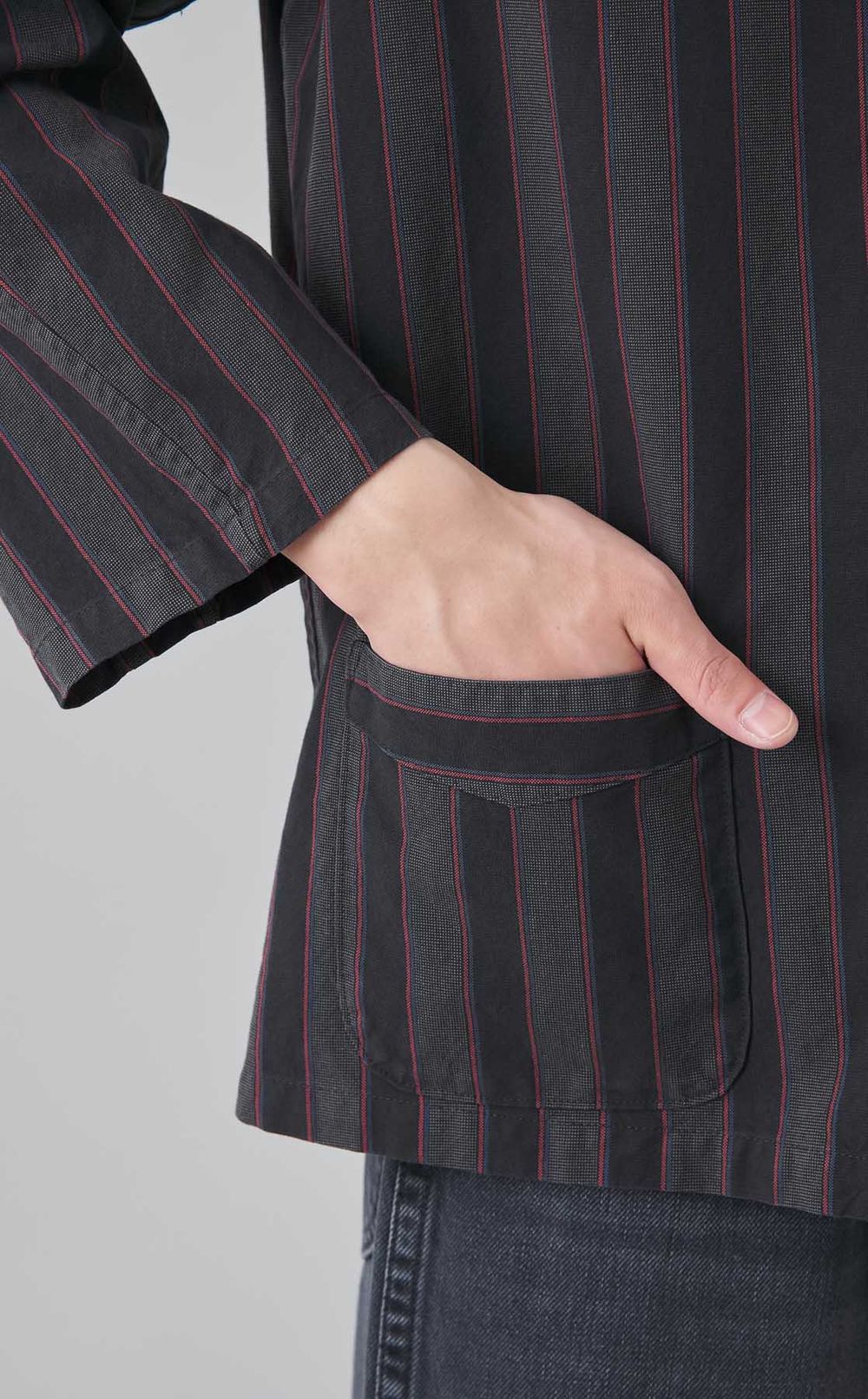 ストライプパジャマシャツジャケット