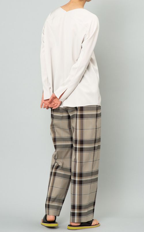 チェックストレートパンツ