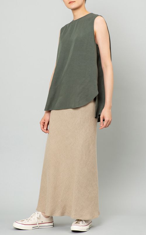 リネンバイアスロングスカート