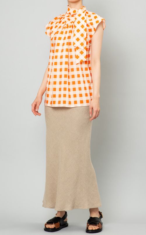 リネンバイアスロングスカート