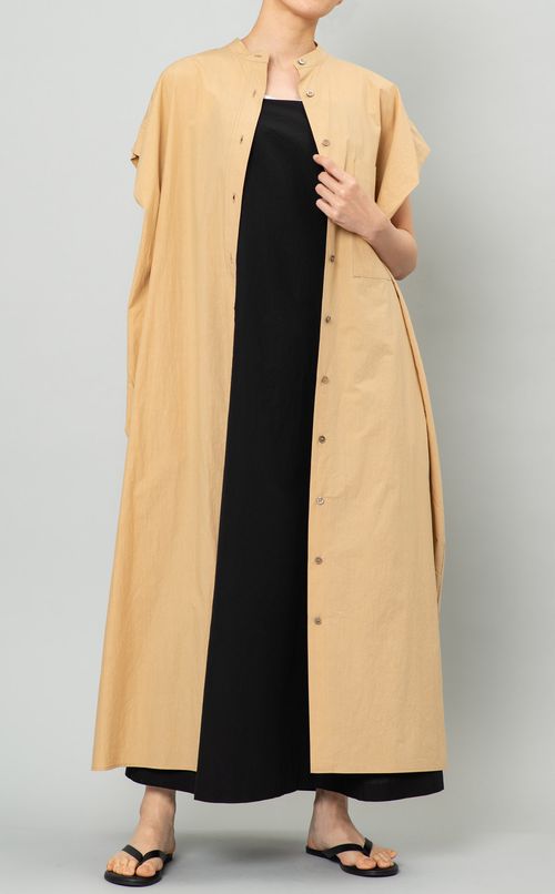 ノースリーブシャツワンピース