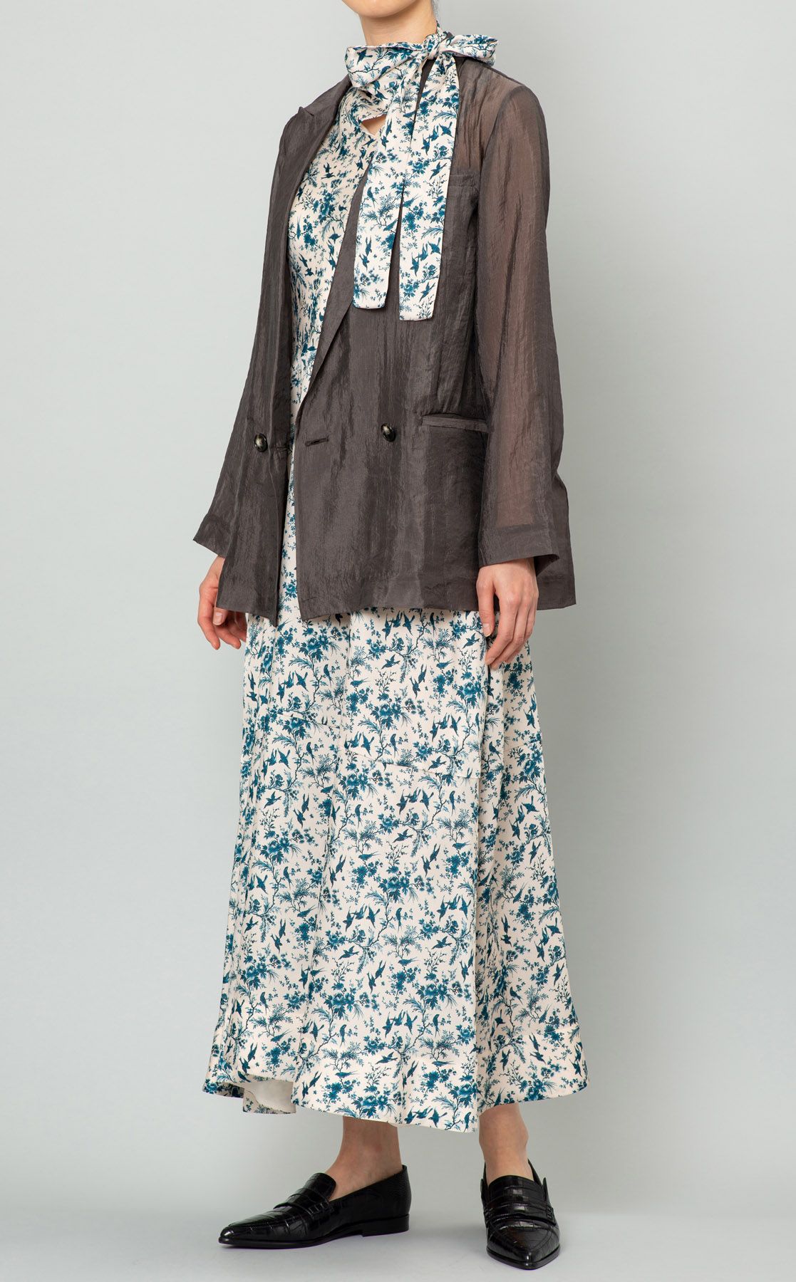 バッカ　4万　コットンメタルピークドラペルジャケット SACRA｜シルク混ピークドラペルジャケット