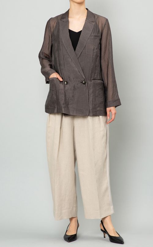 シルク混ピークドラペルジャケット