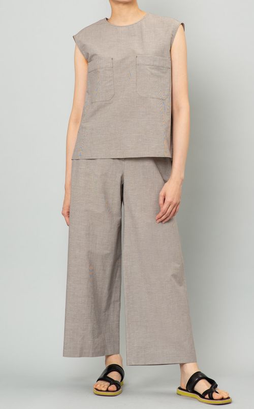 ワイドクロップドパンツ