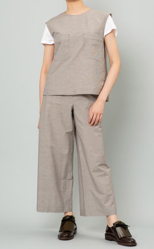 ワイドクロップドパンツ