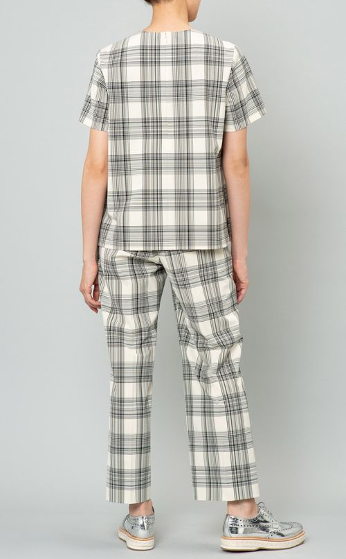 チェックプリントクロップドパンツ