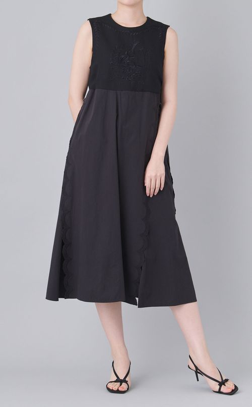 【roop】monotone layered dress