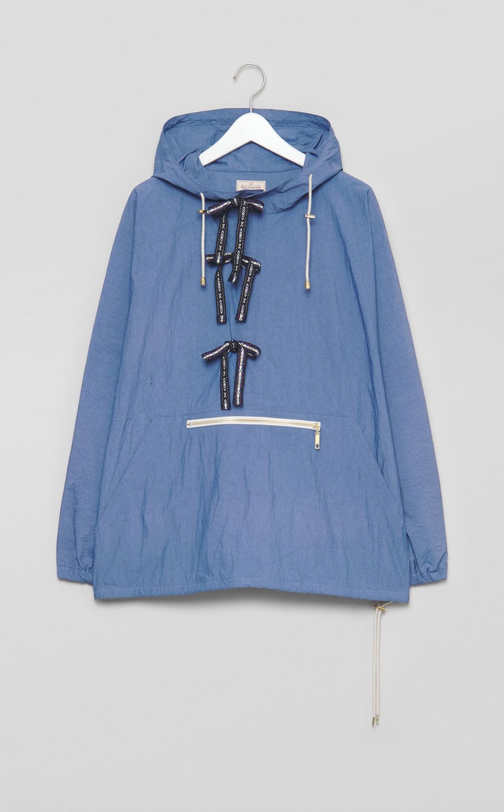 コットンナイロンアノラックフーディー