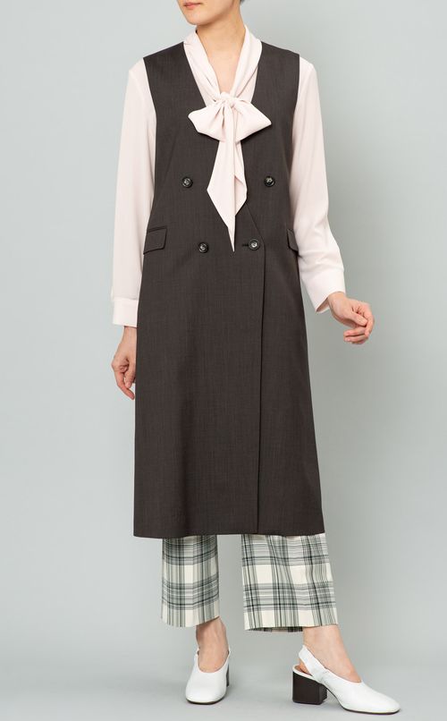 カラーレスロングジレ