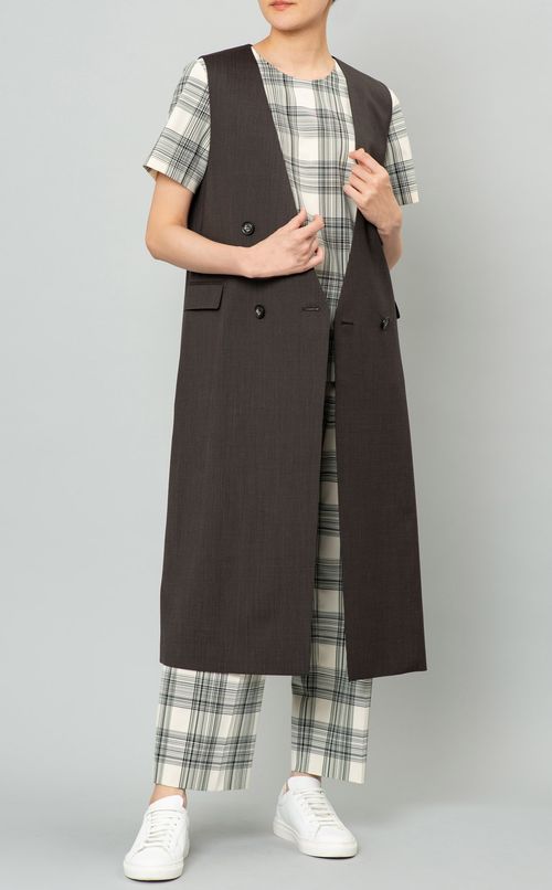 カラーレスロングジレ