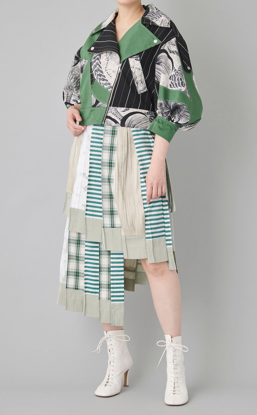 【roop】パフスリーブライダースジャケット