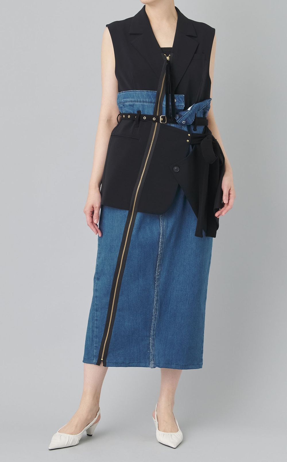 【roop】ドッキングジャケットデニムワンピ