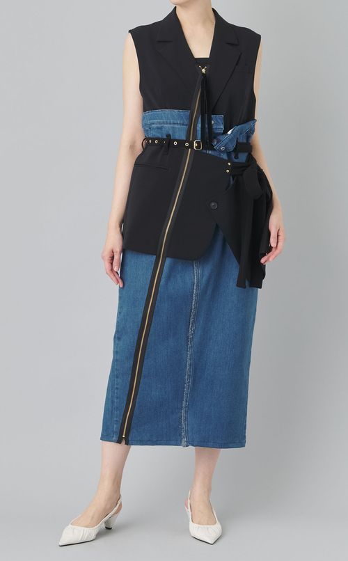 【roop】ドッキングジャケットデニムワンピ