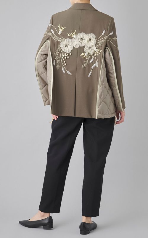 【roop】キルティングコンビ手刺繍ジャケット