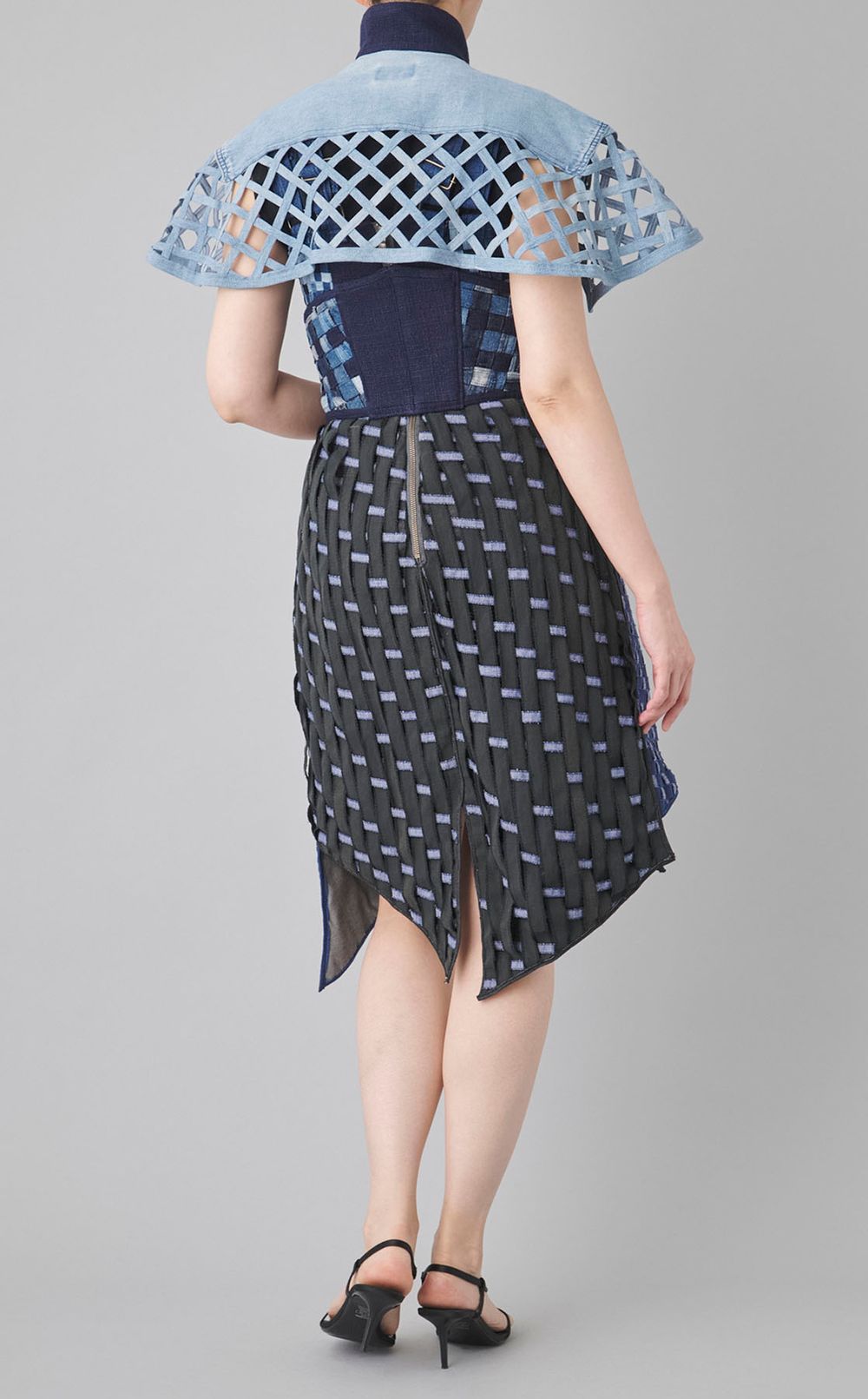 【roop】デニム編みポンチョ