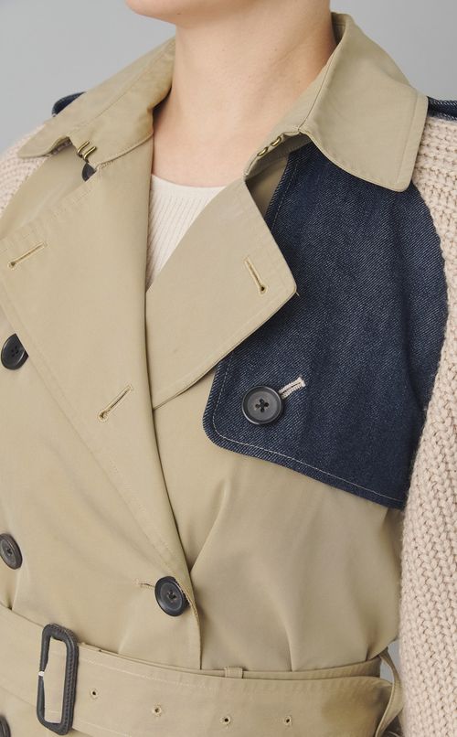 【roop】デニムローゲージニットトレンチコート