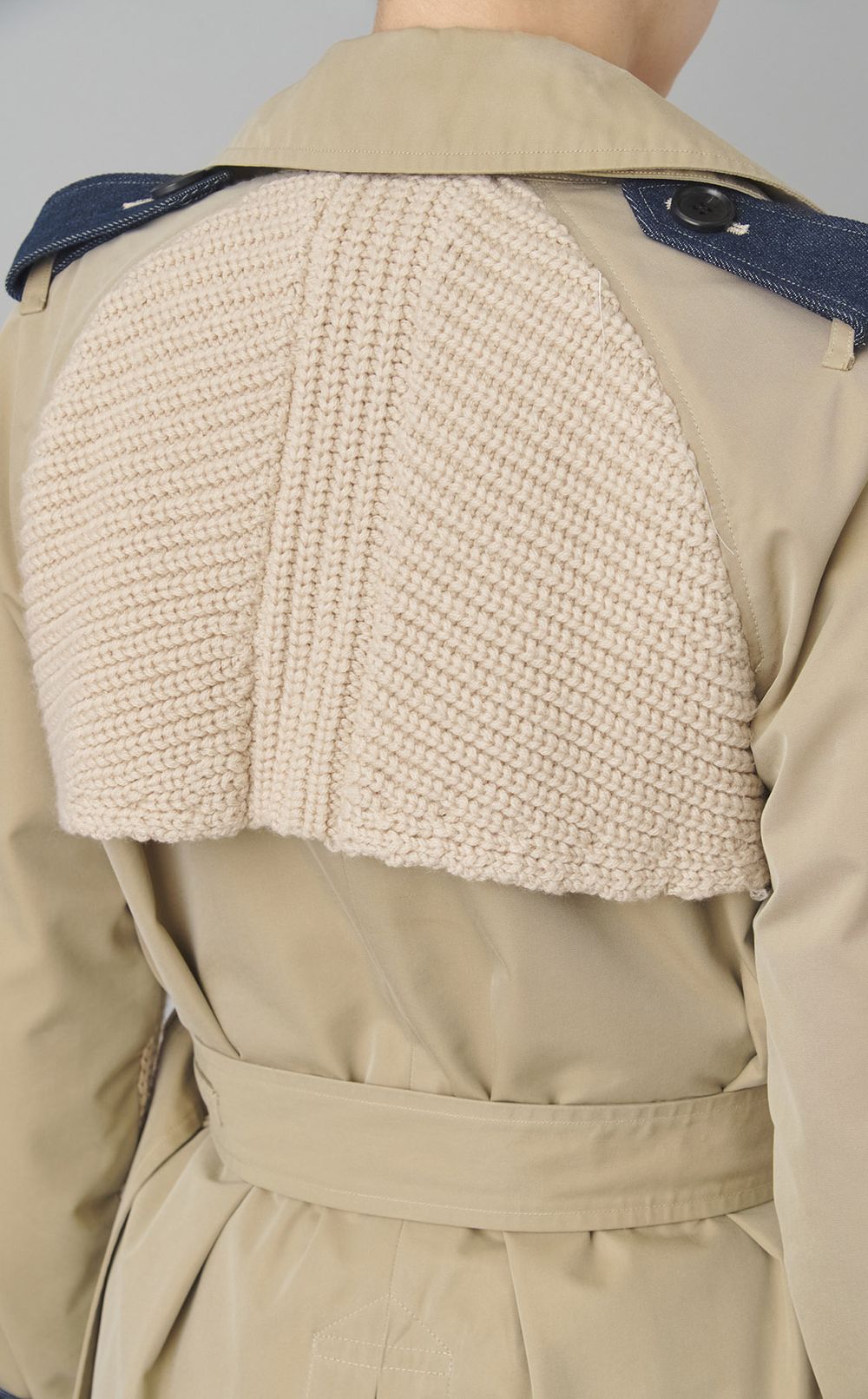 【roop】デニムローゲージニットトレンチコート