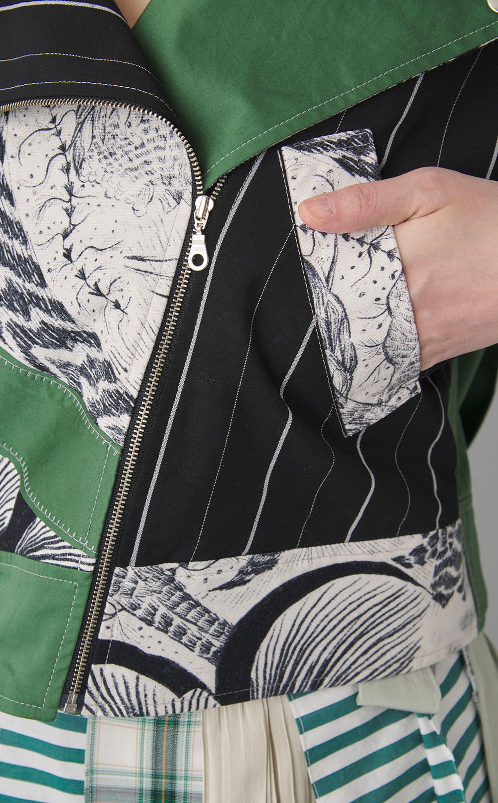 【roop】パフスリーブライダースジャケット