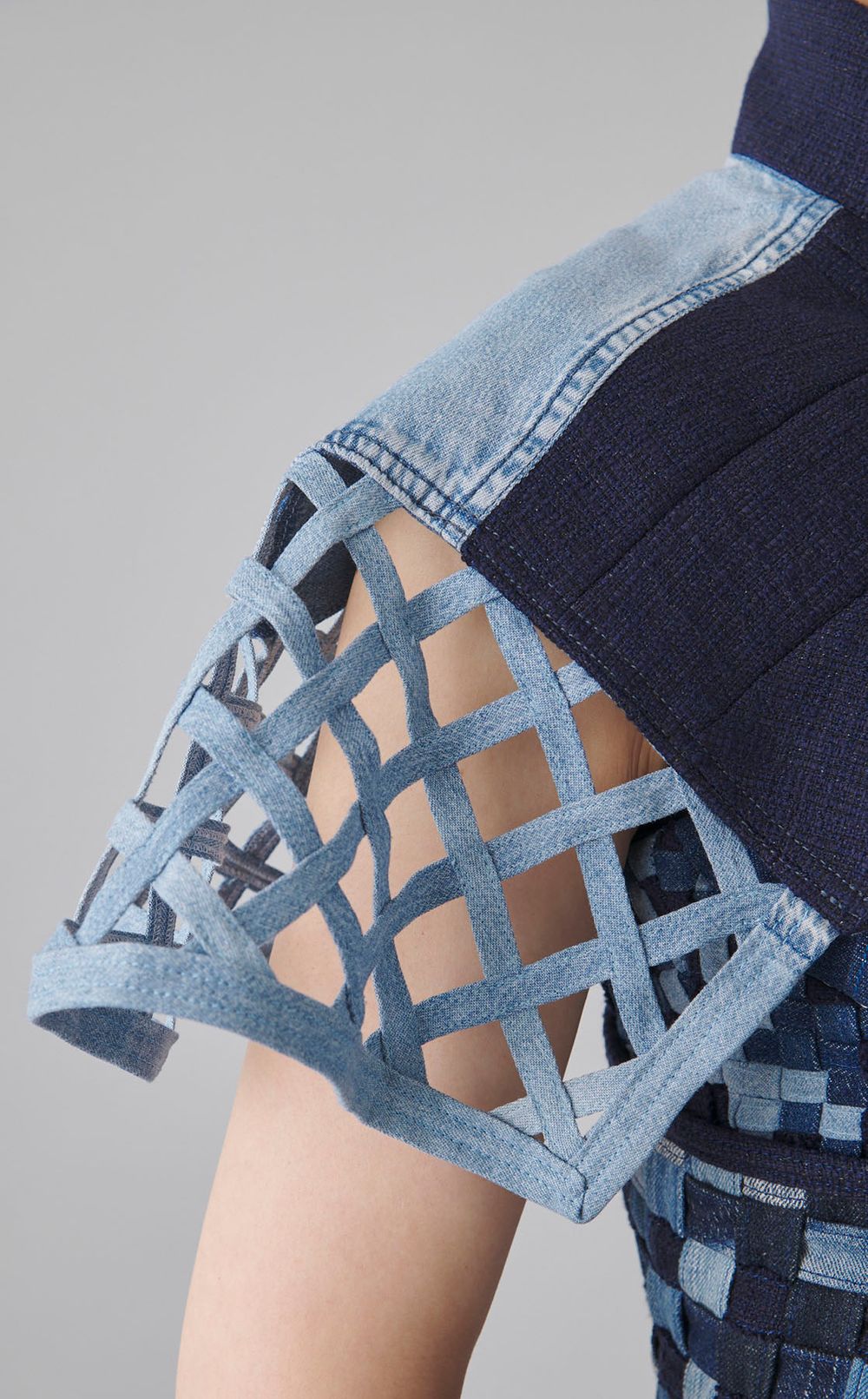 【roop】デニム編みポンチョ