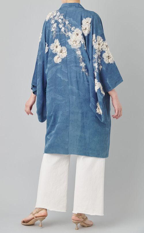 【roop】藍染&手刺繍の着物の羽織