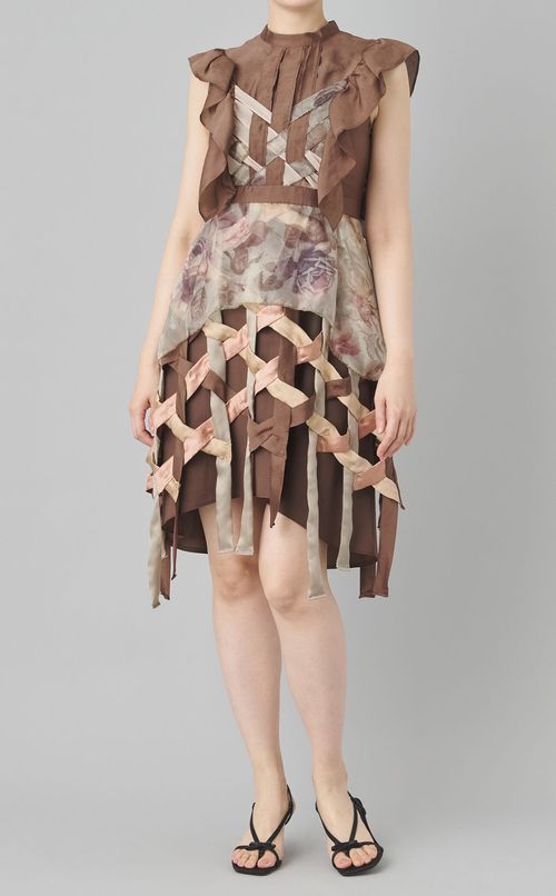 【roop】異素材編みレイアワンピース