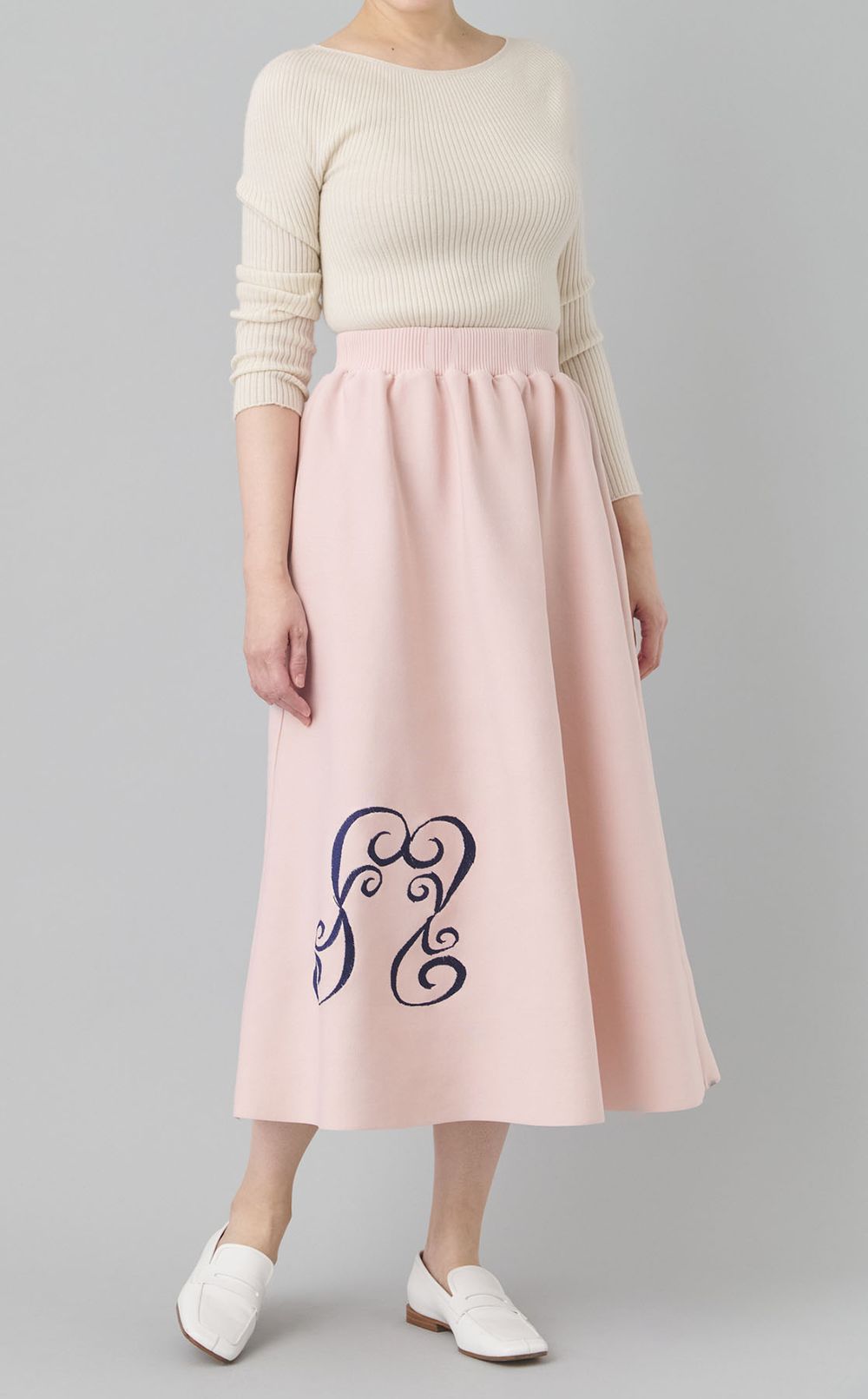 【roop】エンブロイダリーニットスカート