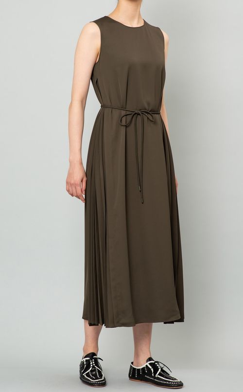 サテンサイドプリーツワンピース