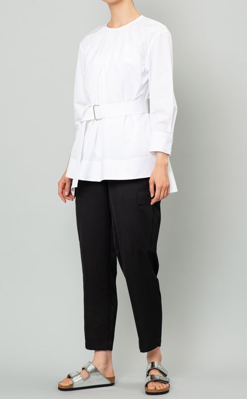 サテンプルオンカーゴパンツ