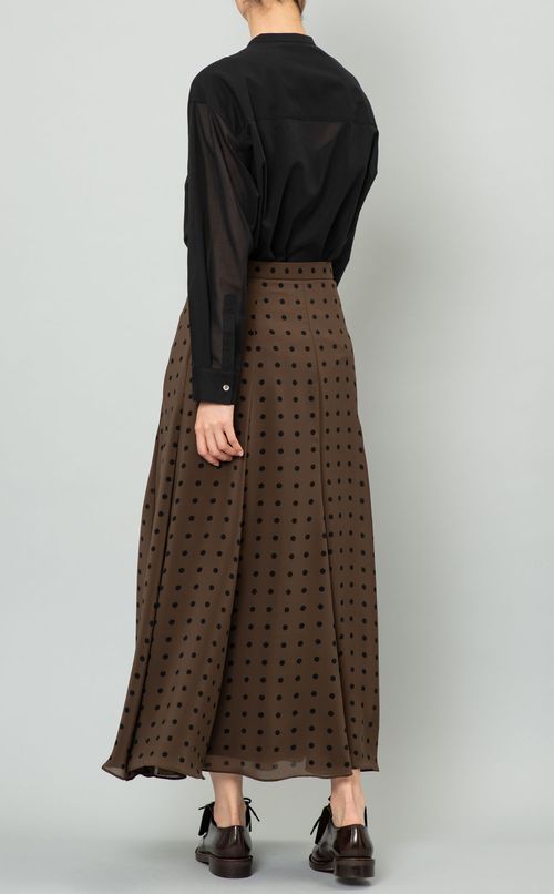 ナローフレアドットロングスカート