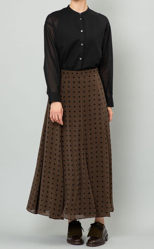 ナローフレアドットロングスカート