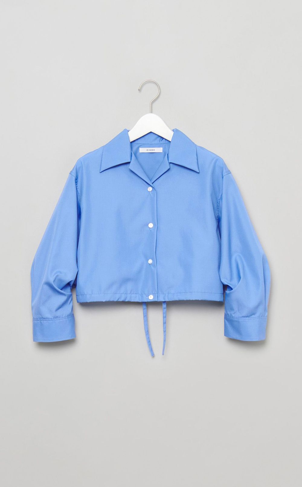 コットンオープンカラークロップドシャツ