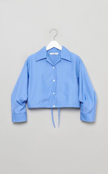 コットンオープンカラークロップドシャツ