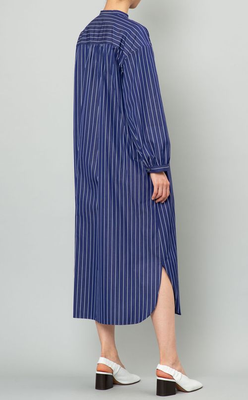 バンドカラーストライプワンピース