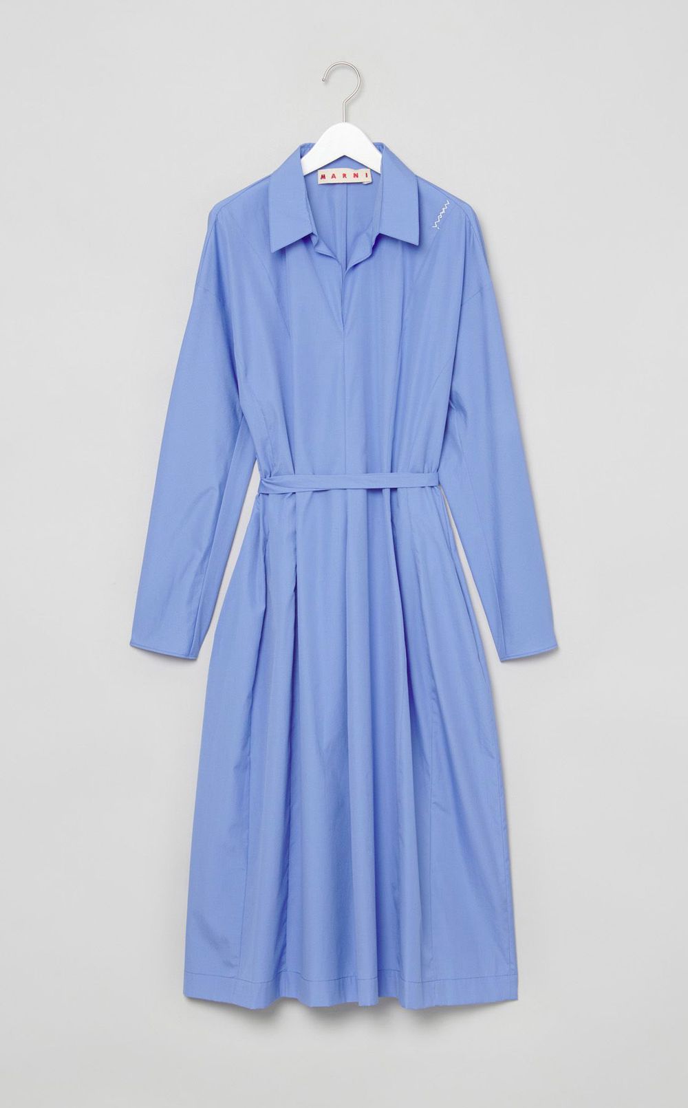 コットンポプリンベルテッドワンピース