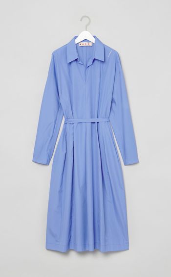 コットンポプリンベルテッドワンピース