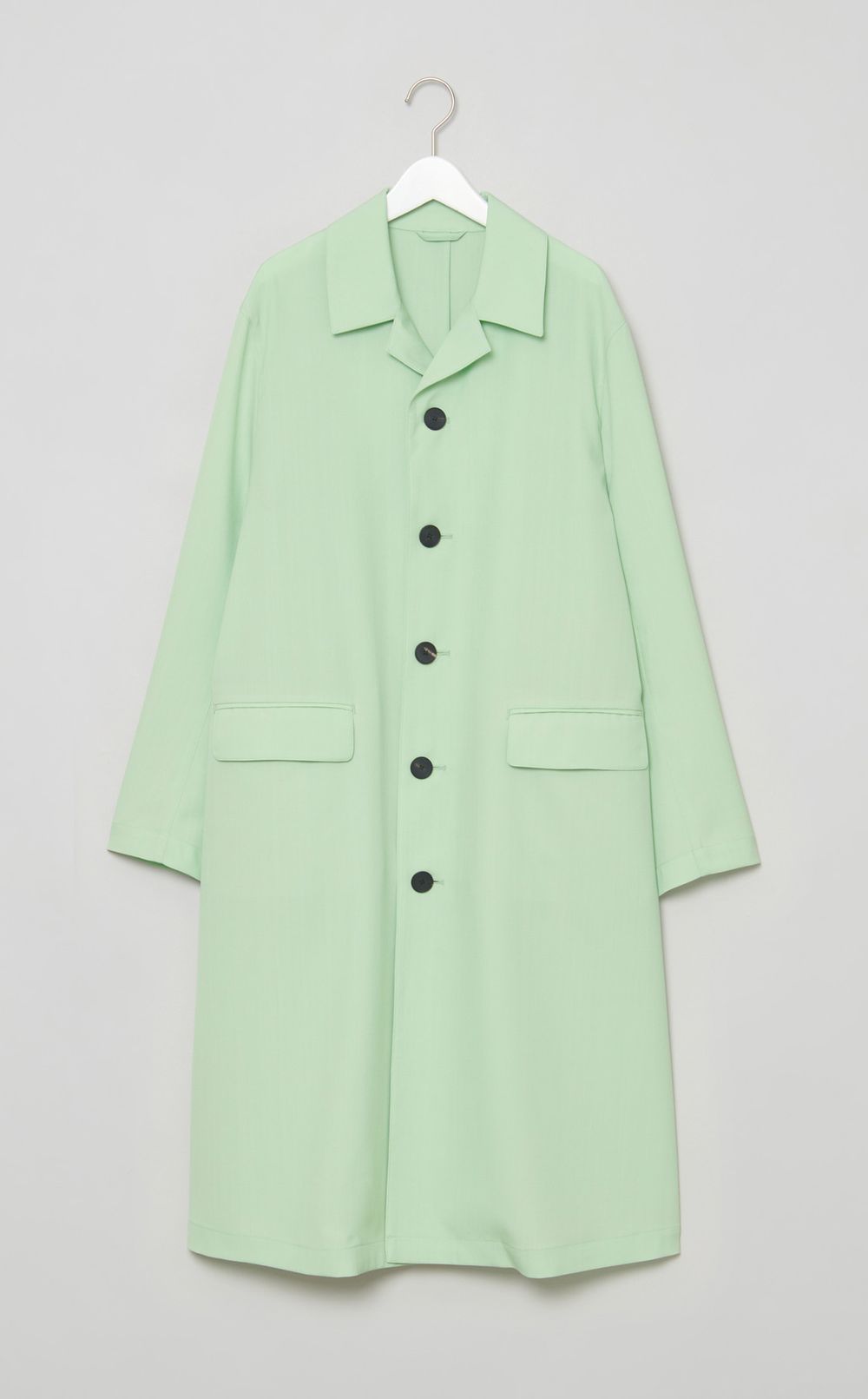 オープンカラーロングコート