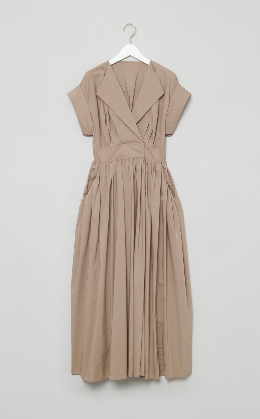 オープンカラーシャツワンピース