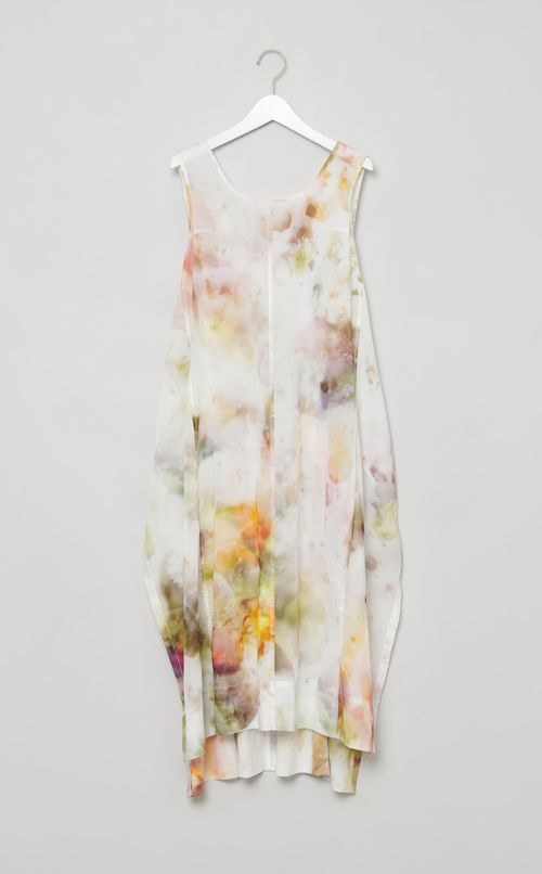 グラデーションプリントラップドレス