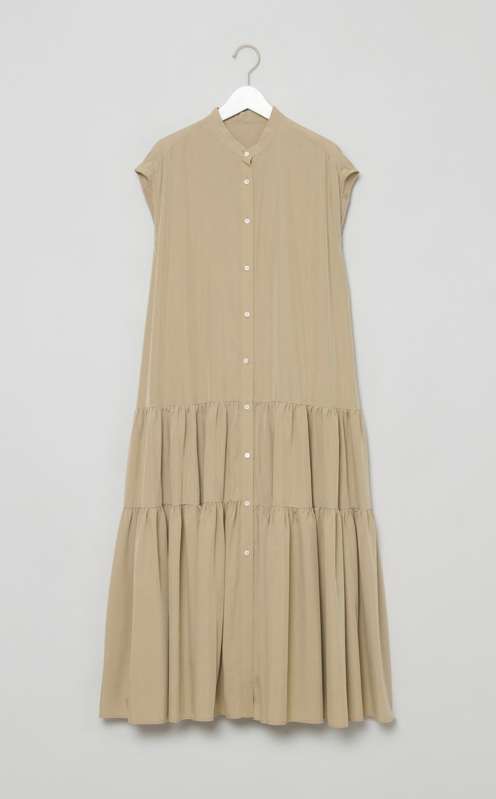 バンドカラーティアードワンピース