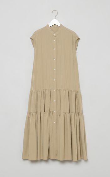 バンドカラーティアードワンピース