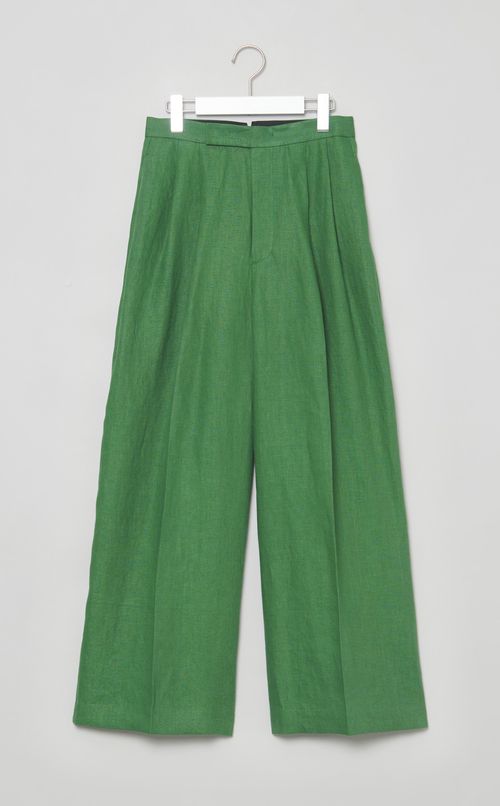 リネンオックスフォードワイドパンツ