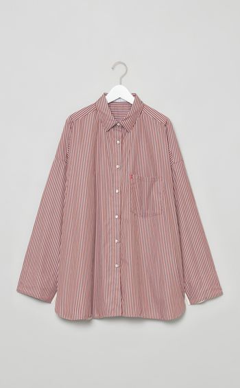 オーバーサイズストライプシャツ