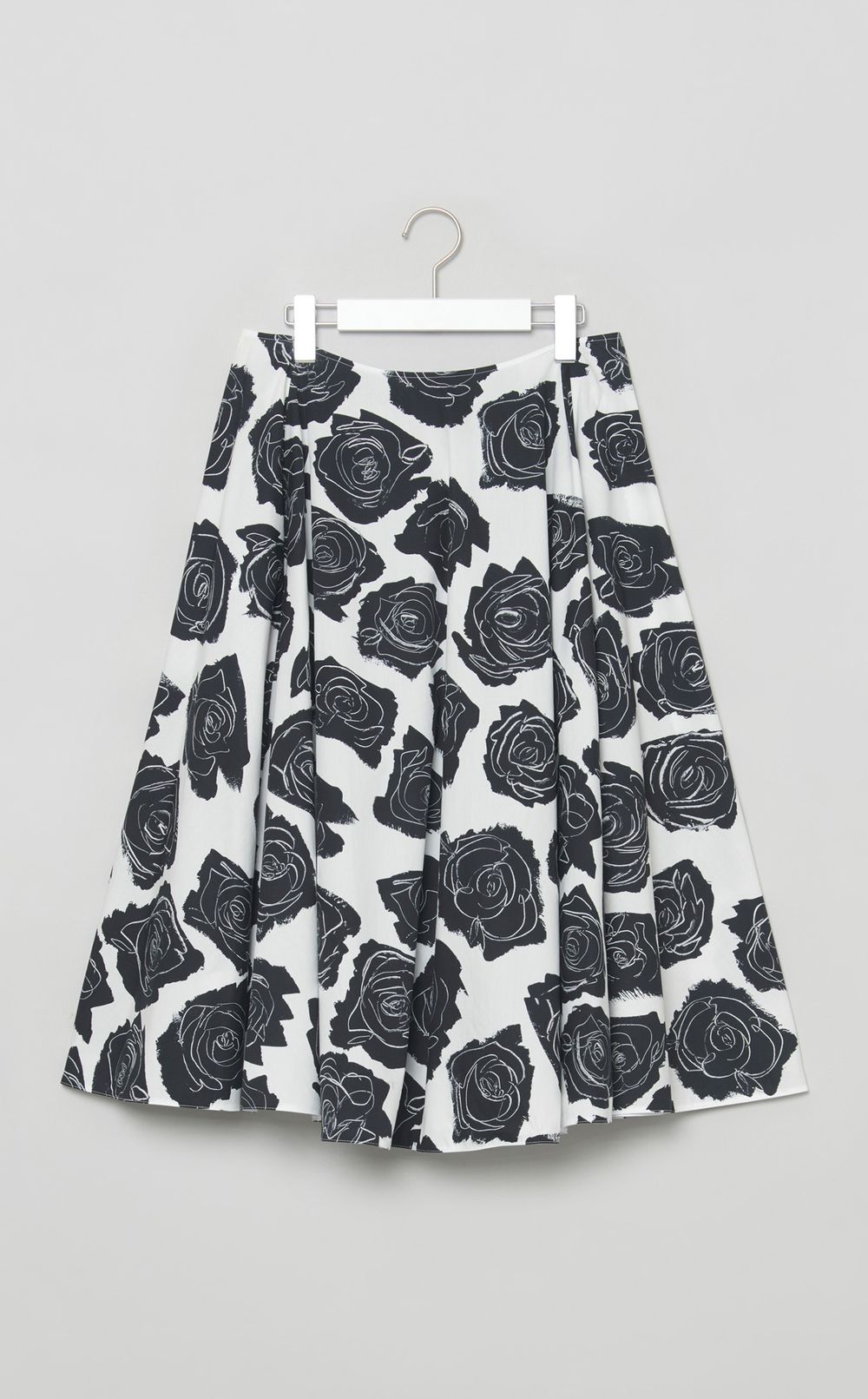 ローズプリントミディフレアスカー卜