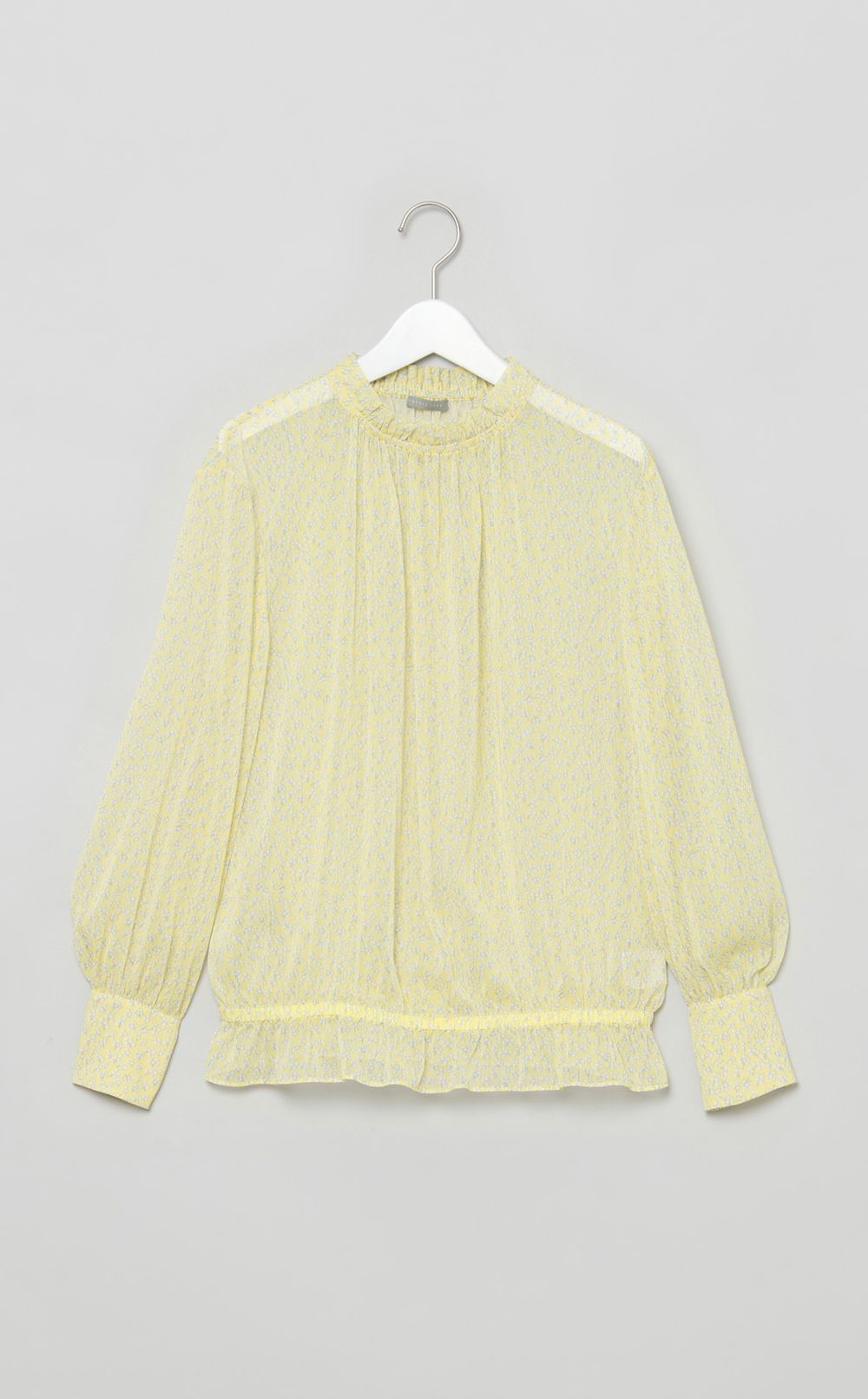 ミニフラワーギャザーネックブラウス