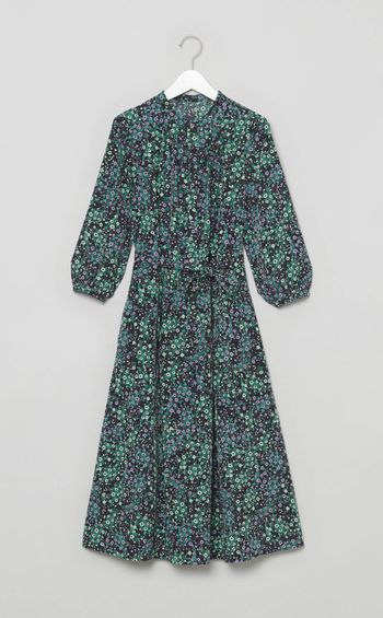 フラワーブーケプリントワンピース