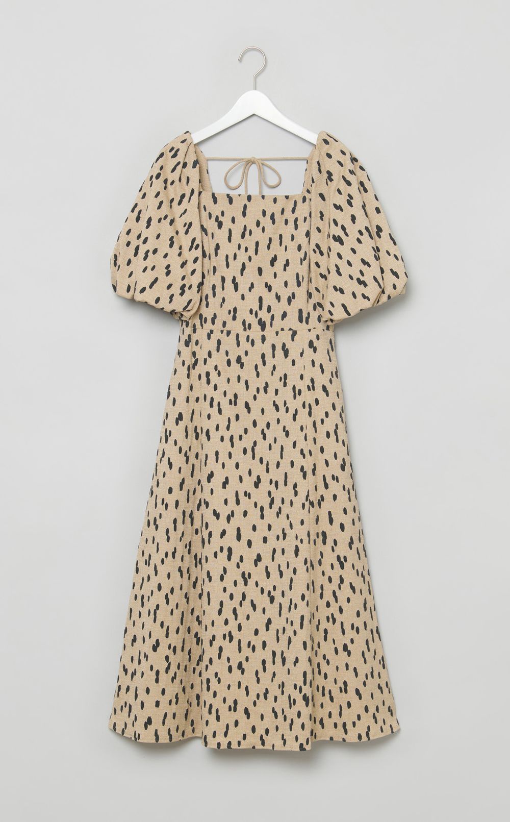 スクエアネックプリントワンピース