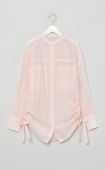 サイドギャザーバンドカラーシャツ