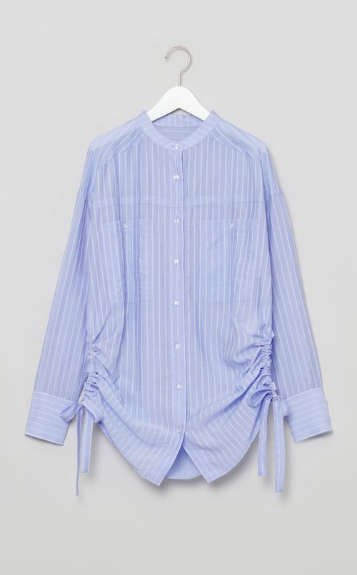 サイドギャザーバンドカラーシャツ