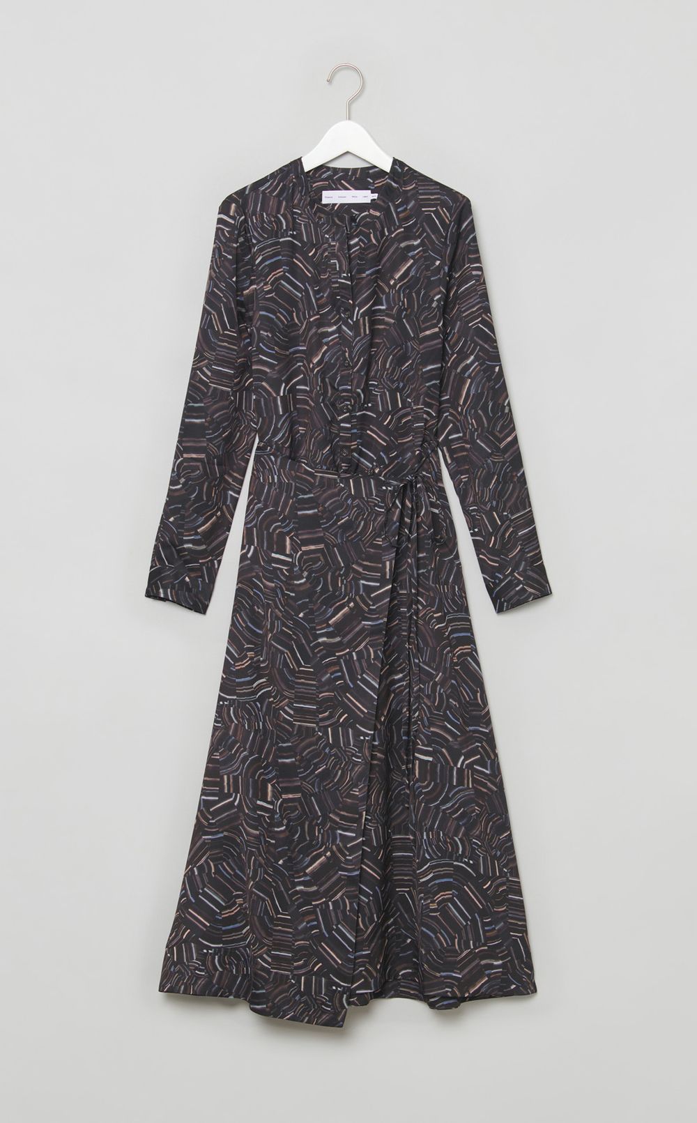 プリントベルテッドシャツワンピース